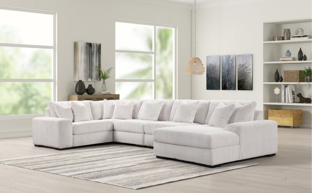 Compact White Microfiber Sectional – Space-Saving Living Room Sofa for Small Apartments - Galaly Furniture TX