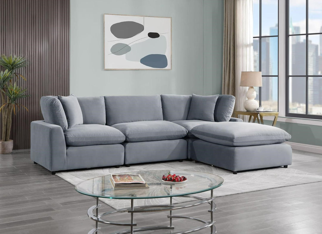 Gray Microfiber Space-Saving Sectional Sofa – Compact Living Room Solution for Small Apartments - Galaly Furniture TX