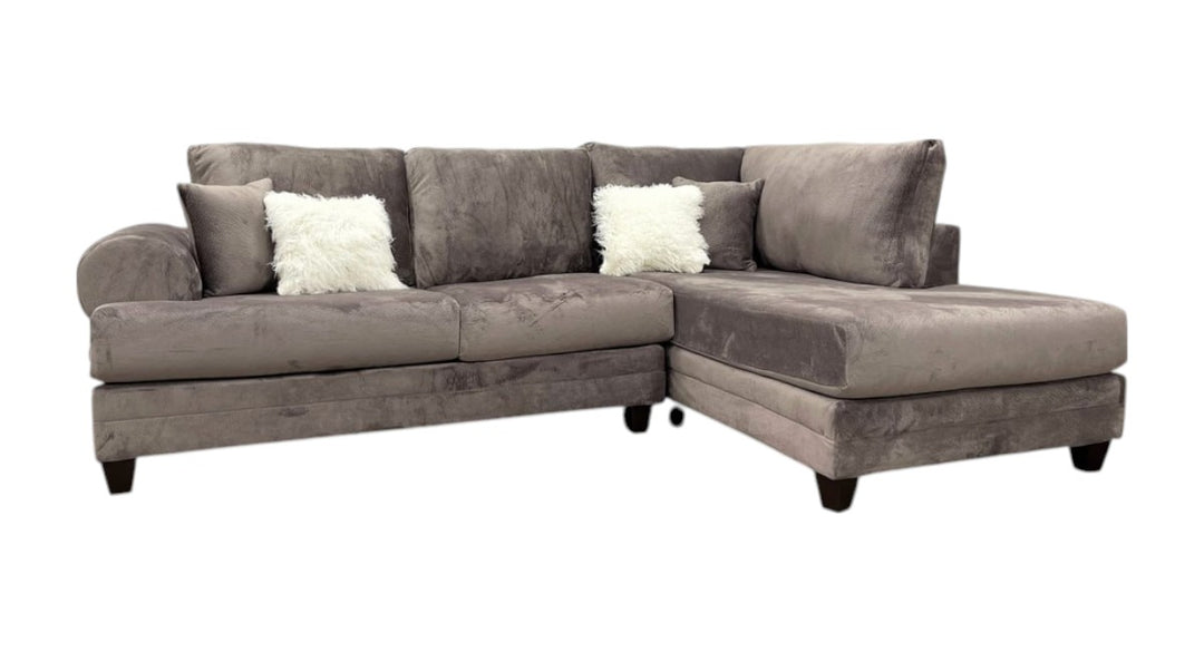 Gray Microfiber Space-Saving Sectional – Compact Living Room Solution for Small Apartments - Galaly Furniture TX