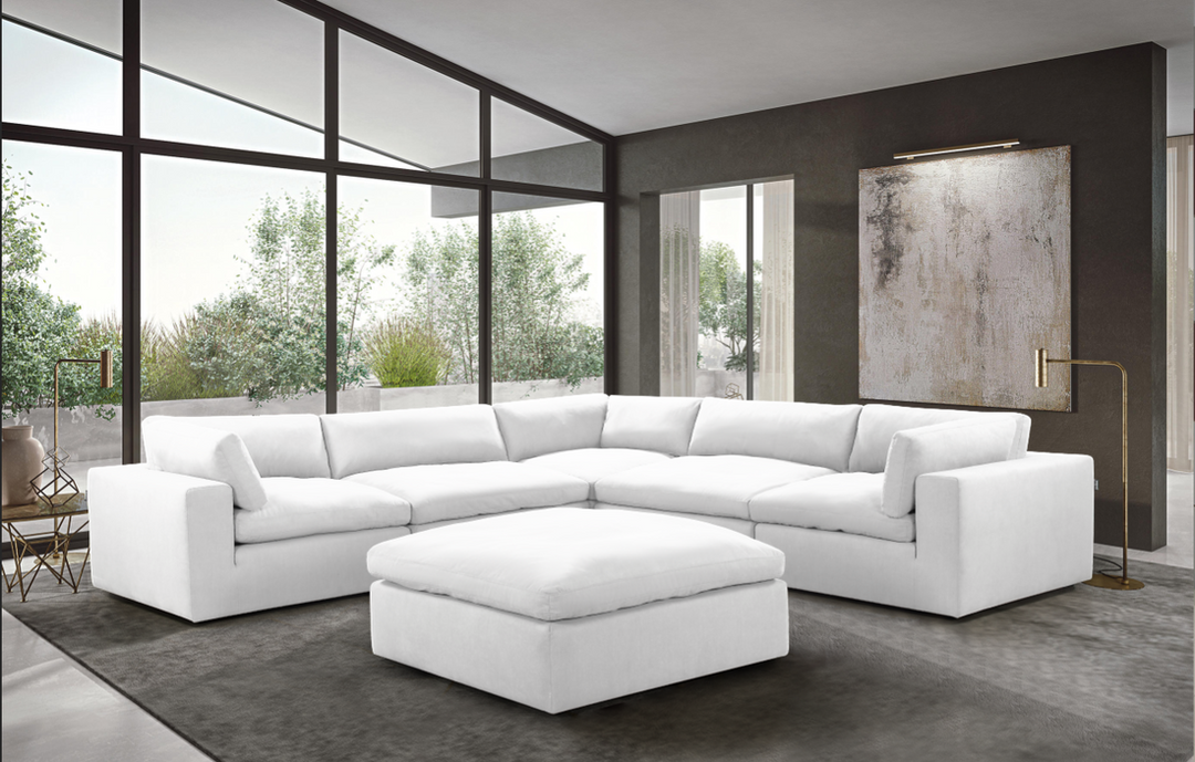 White Space-Saving Sectional Sofa – Modern Living Room Comfort for Small Apartments - Galaly Furniture TX