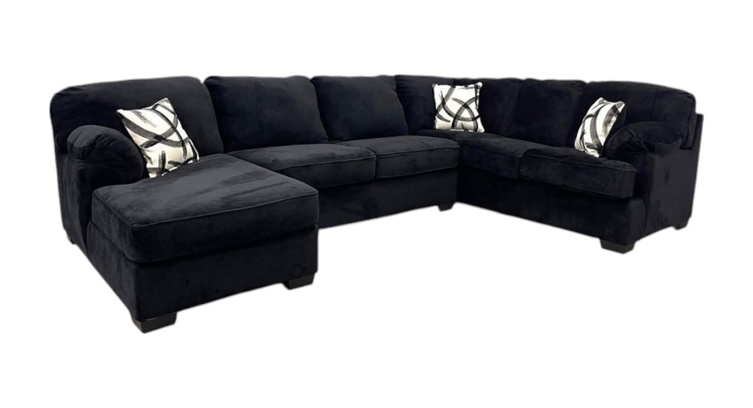 Black Modular Sectional Sofa – Space-Saving Living Room Solution for Small Apartments, Durable Microfiber Upholstery - Galaly Furniture TX
