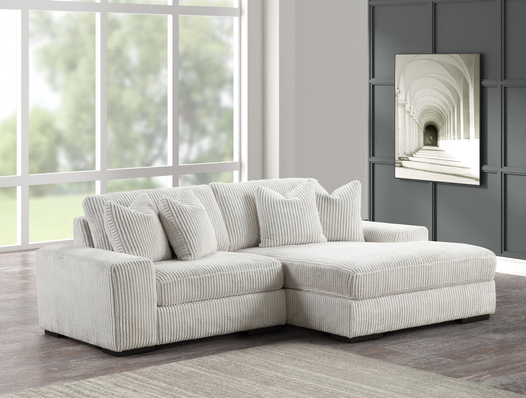 White Microfiber Sectional Sofa – Space-Saving Living Room Comfort for Small Apartments - Galaly Furniture TX