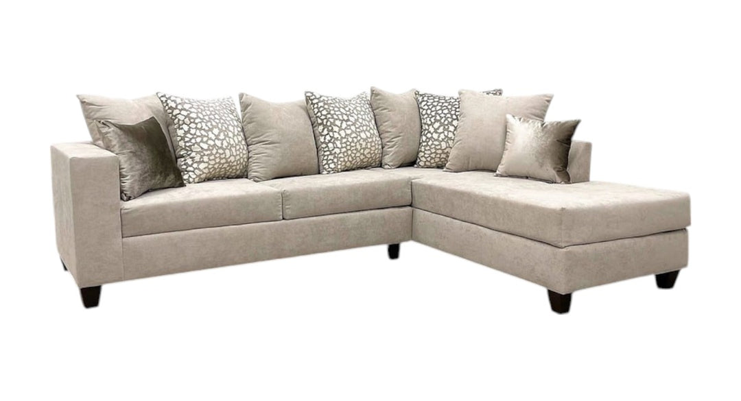 Cycle Hay Reversible Sectional Sofa – Space-Saving Living Room Solution for Small Apartments, Durable Microfiber Brown Upholstery - Galaly Furniture TX