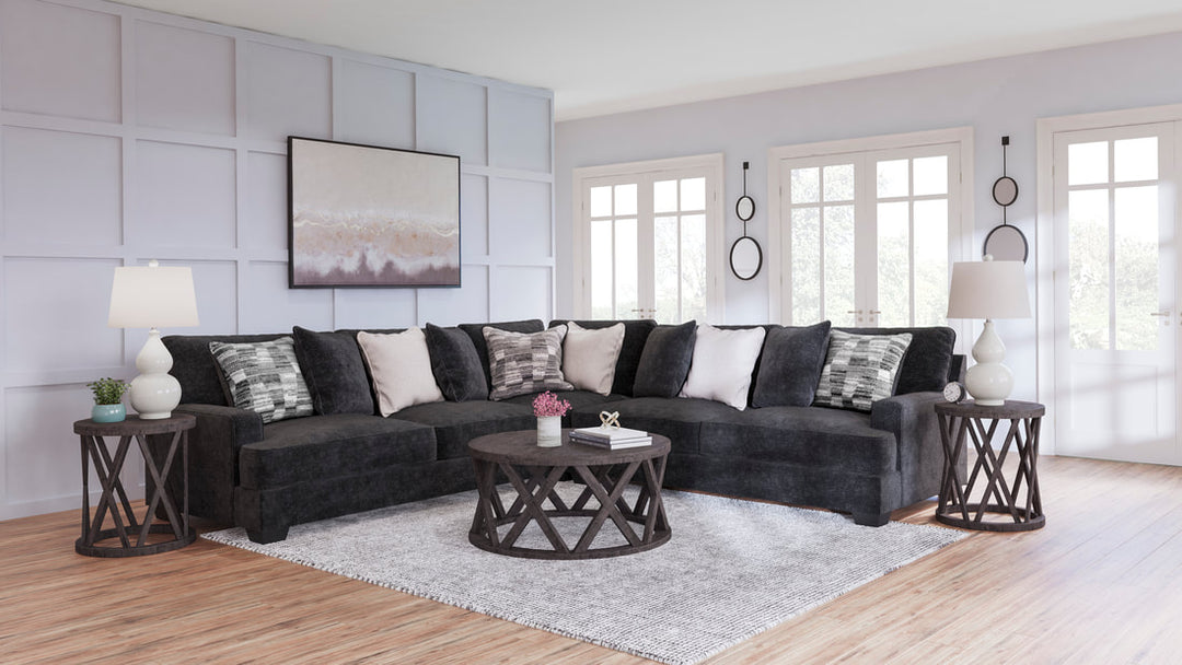 Compact Black Microfiber Sectional Sofa – Space-Saving Living Room Furniture for Small Apartments - Galaly Furniture TX
