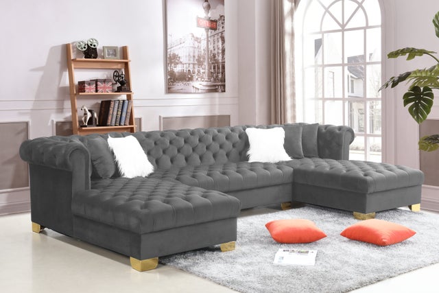 Dark Grey Microfiber Space-Saver Sectional – Small Apartment Living Room Furniture, Compact & Versatile Design - Galaly Furniture TX