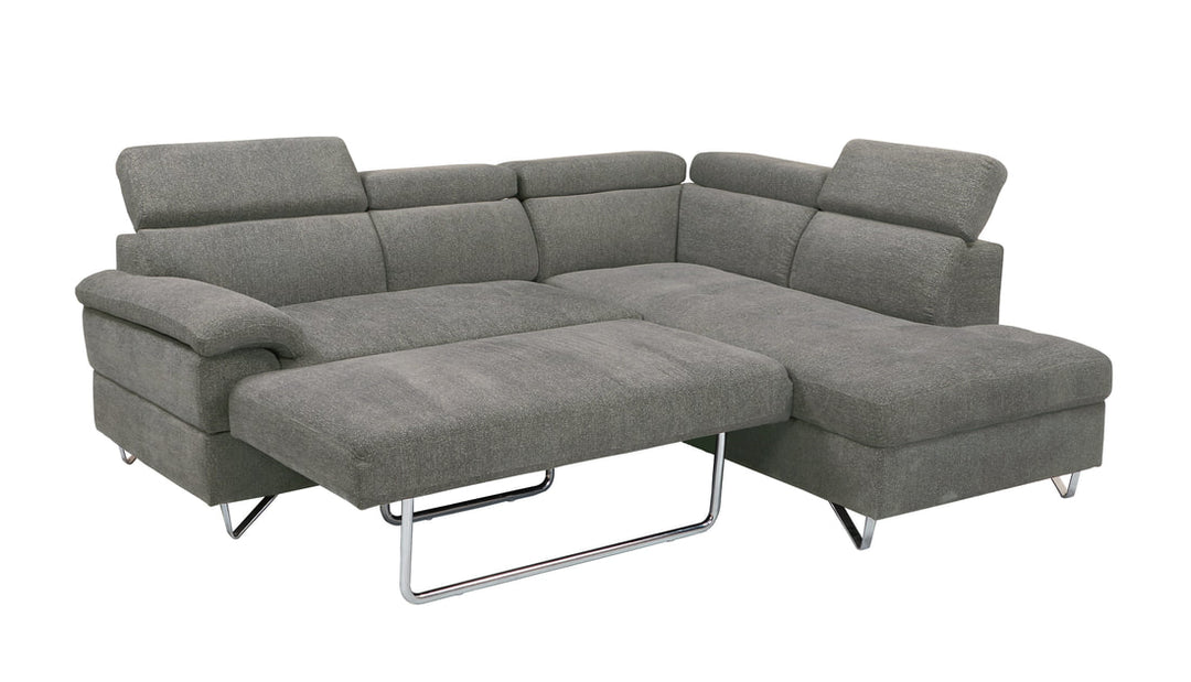 Gray Reversible Sectional Sofa – Space-Saving Living Room Furniture for Small Apartments, Durable Microfiber Upholstery - Galaly Furniture TX