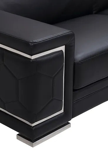 Black Microfiber Living Room Set – Space-Saving Sofa, Loveseat & Chair for Small Apartments