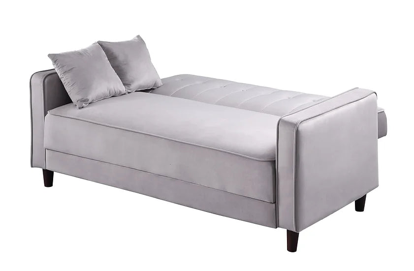 Grey Convertible Sofa Bed & Loveseat Set – Space-Saving Living Room Furniture for Small Apartments - Galaly Furniture TX