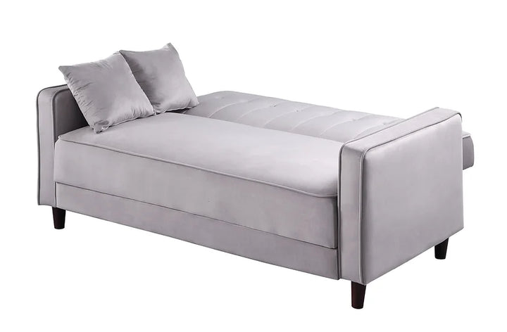Grey Convertible Sofa Bed & Loveseat Set – Space-Saving Living Room Furniture for Small Apartments - Galaly Furniture TX