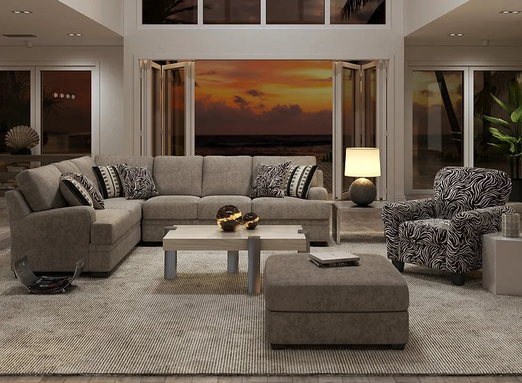 Modern Brown Microfiber Sectional Sofa – Space-Saving Living Room Furniture for Small Apartments - Galaly Furniture TX