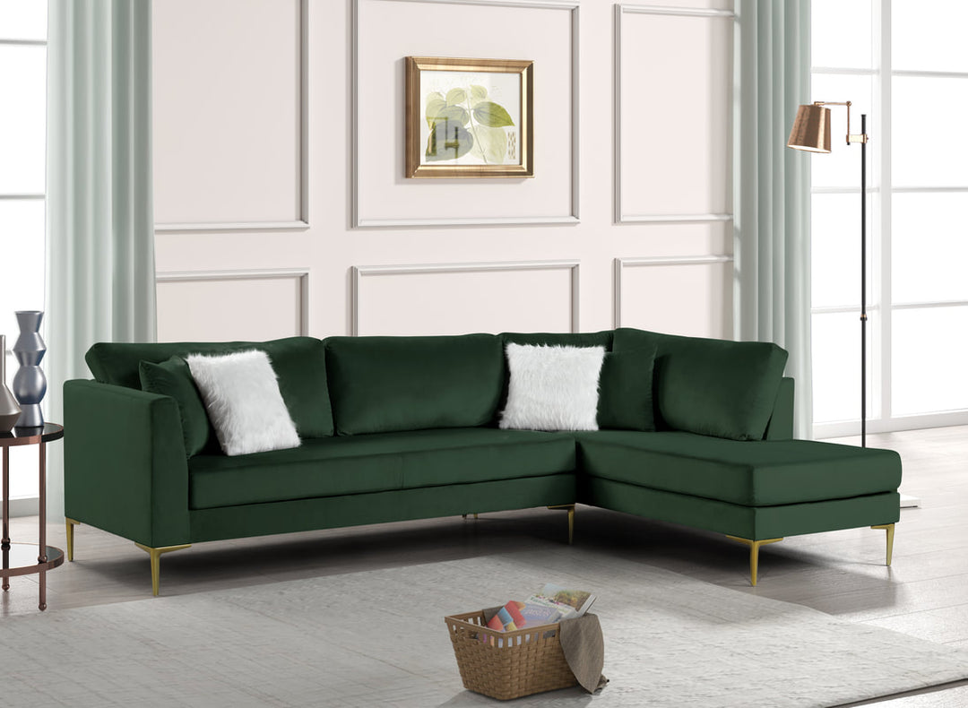 Emerald Microfiber Sectional – Space-Saving Living Room Sofa for Small Apartments, Modern & Durable Design