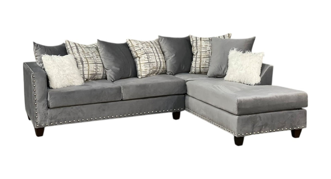 Light Grey Reversible Sectional Sofa – Space-Saving Living Room Furniture for Small Apartments - Galaly Furniture TX