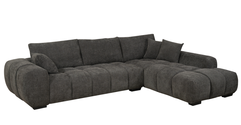 Compact Dark Grey Microfiber Sectional – Space-Saving Living Room Furniture for Small Apartments - Galaly Furniture TX