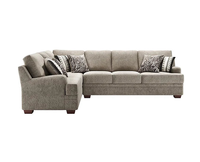 Modern Brown Microfiber Sectional Sofa – Space-Saving Living Room Furniture for Small Apartments - Galaly Furniture TX