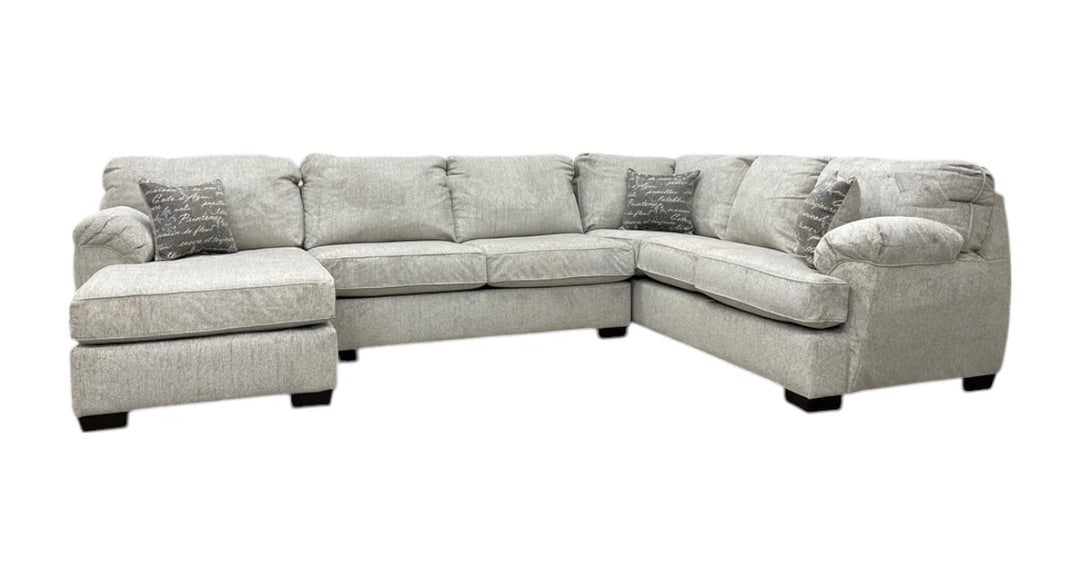 Light Grey Space-Saving Sectional Sofa – Durable Microfiber Comfort for Small Apartment Living Rooms - Galaly Furniture TX