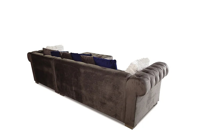 Grey Microfiber Sectional Sofa – Spacious Comfort for Small Apartment Living Rooms - Galaly Furniture TX