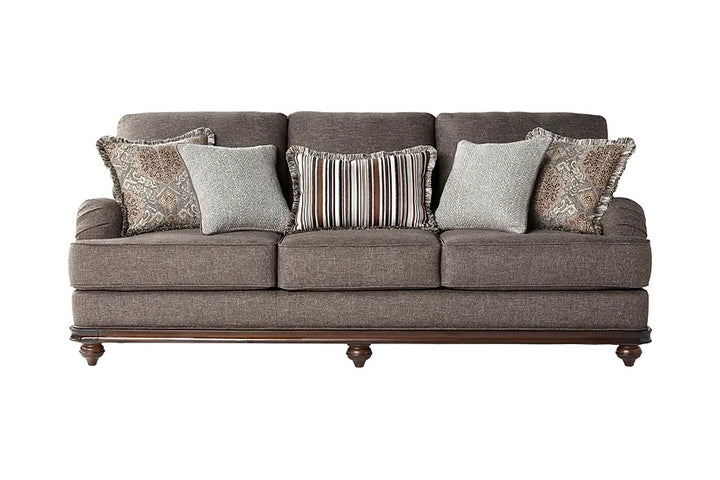 GreyBrown Polyester Living Room Sofa & Loveseat Set – Space-Saving Comfort for Small Apartments