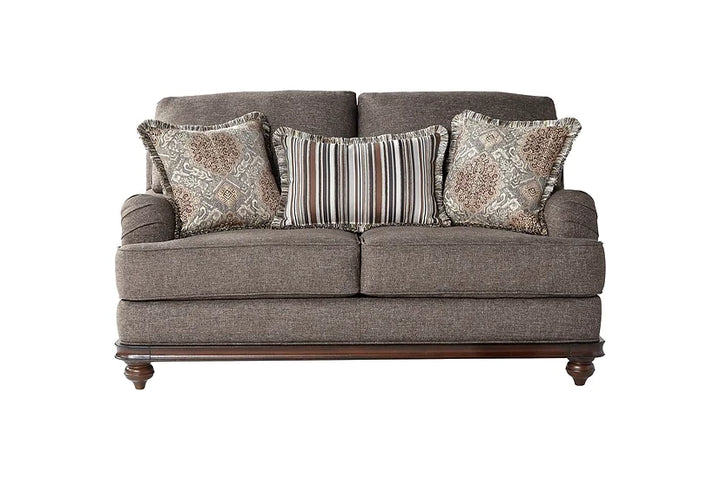 GreyBrown Polyester Living Room Sofa & Loveseat Set – Space-Saving Comfort for Small Apartments