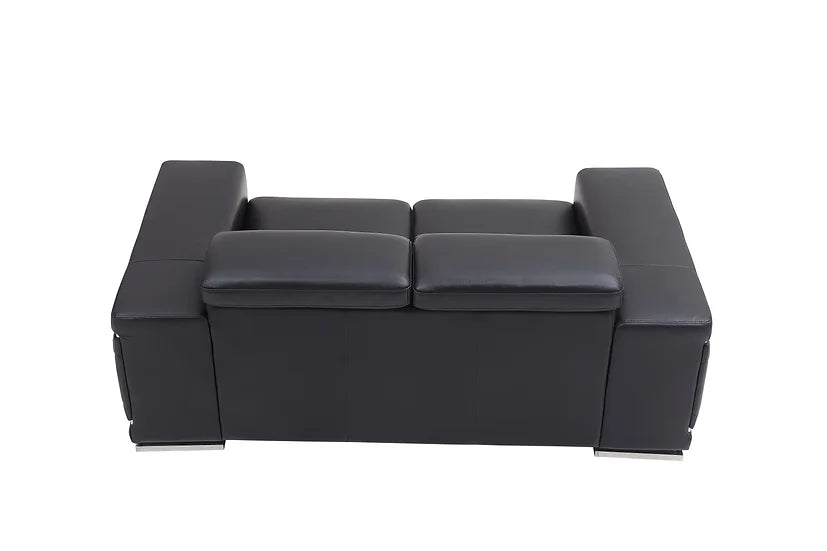 Black Microfiber Living Room Set – Space-Saving Sofa, Loveseat & Chair for Small Apartments