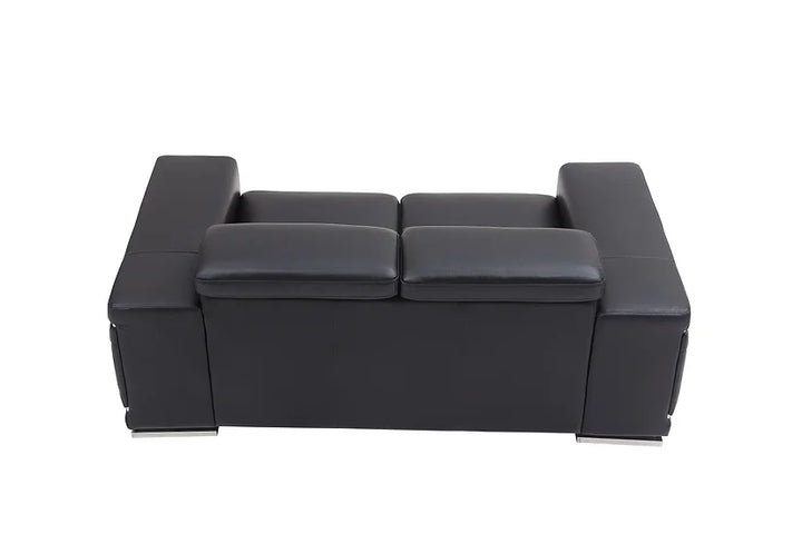Black Microfiber Living Room Set – Space-Saving Sofa, Loveseat & Chair for Small Apartments
