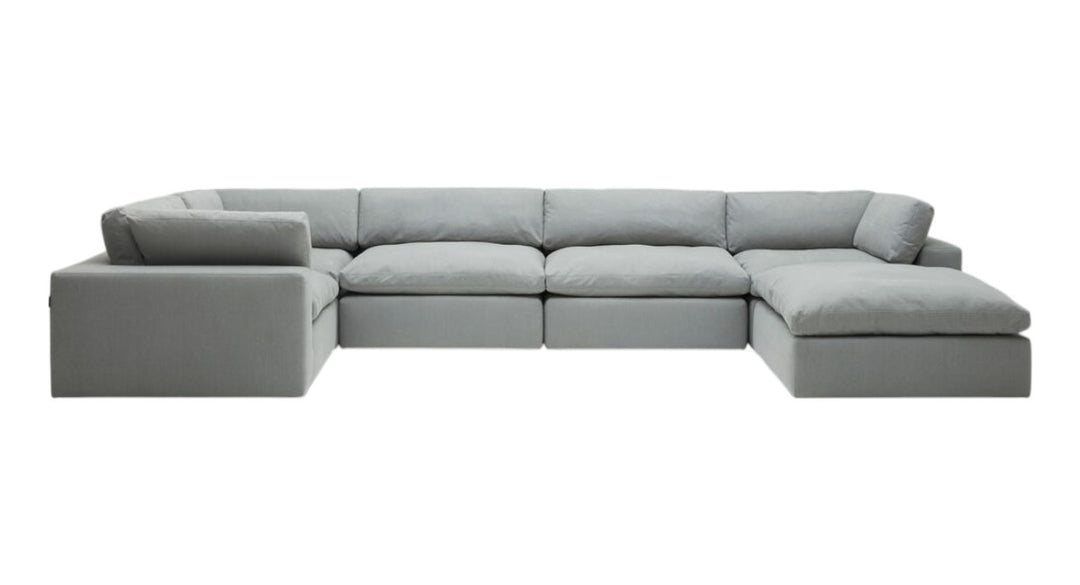 Light Grey Space-Saving Microfiber Sectional Sofa – Compact Living Room Comfort for Apartments - Galaly Furniture TX