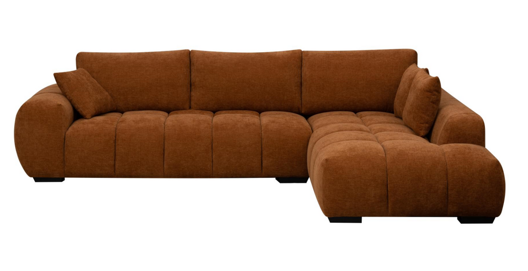 Salmon Microfiber Sectional Sofa – Space-Saving Living Room Seating for Small Apartments - Galaly Furniture TX