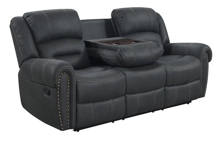 Dark Grey Fabric Reclining Sofa Set for Small Apartments – Space-Saving Comfort & Functionality - Galaly Furniture TX