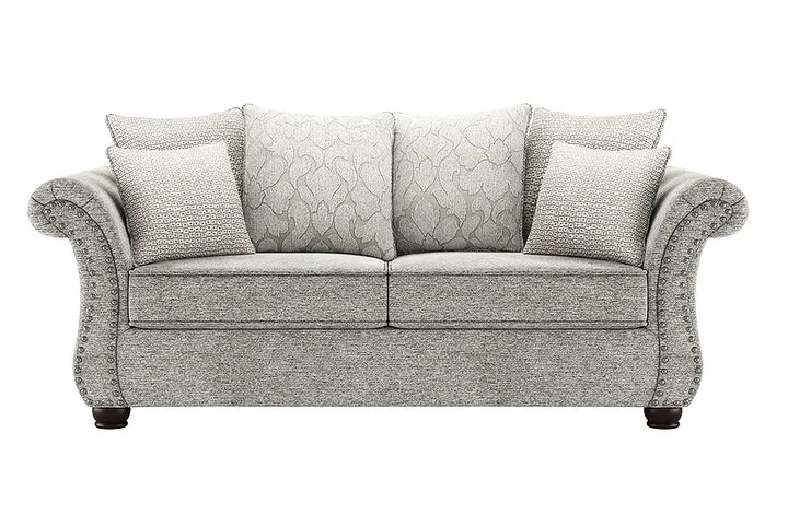 Grey Microfiber Sofa & Loveseat Set – Space-Saving Living Room Furniture for Small Apartments