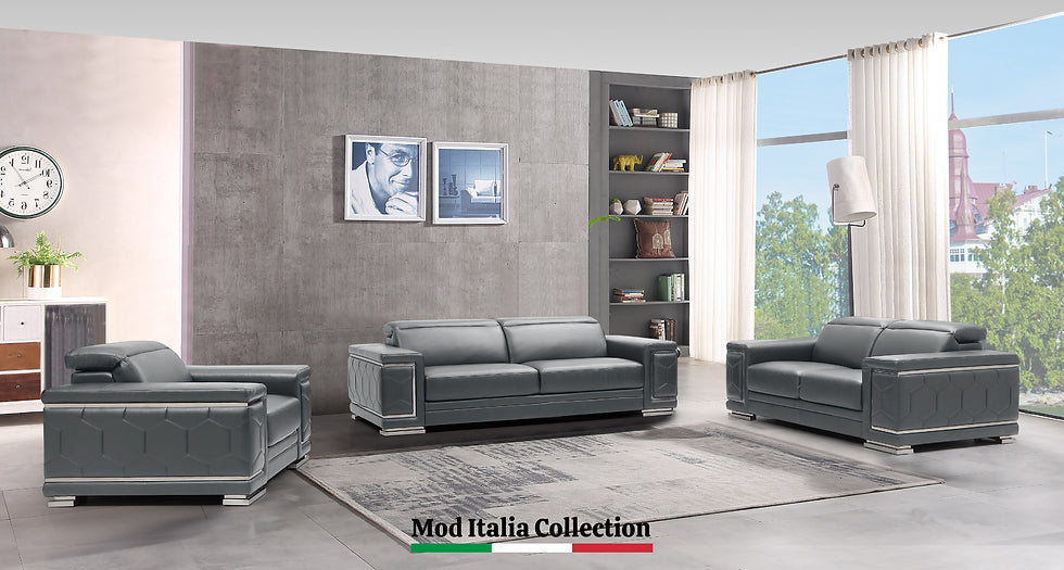 Grey Microfiber Living Room Set – Space-Saving Sofa, Loveseat & Chair for Small Apartments - Galaly Furniture TX