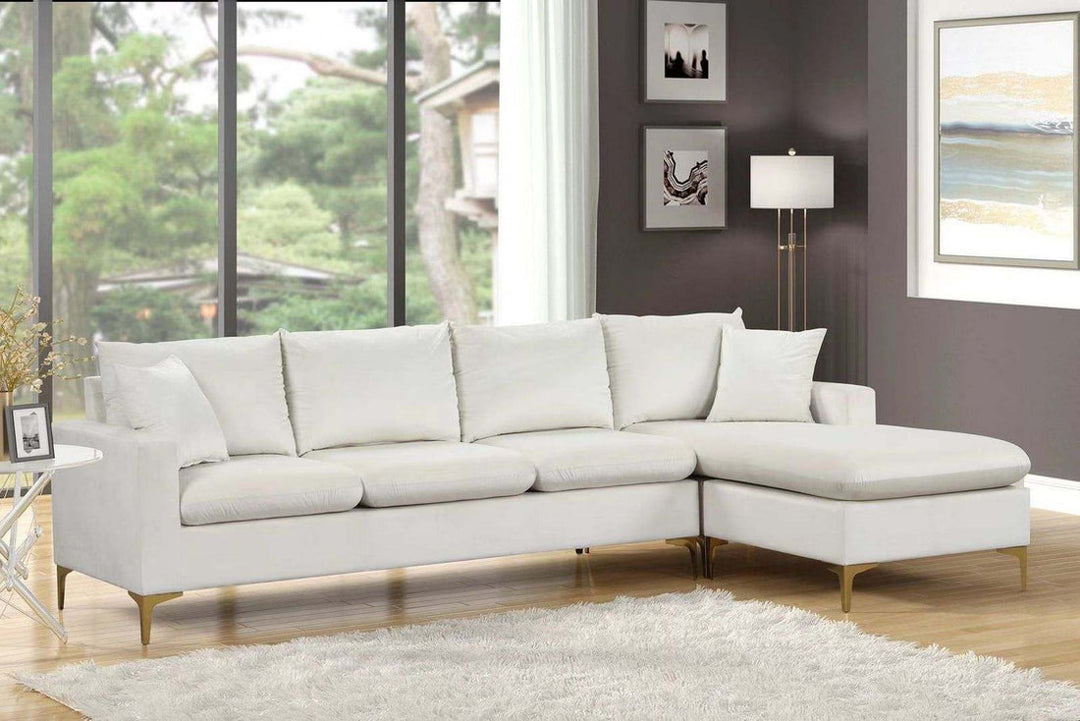 White Space-Saving Microfiber Sectional – Modern Living Room Sofa for Small Apartments - Galaly Furniture TX