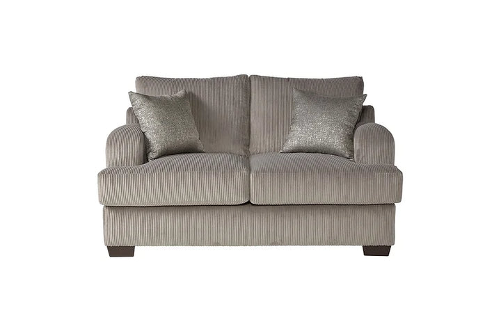 Grey Fabric Sofa & Loveseat Set – Space-Saving Living Room Furniture for Small Apartments