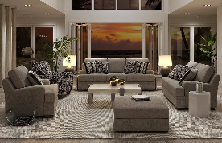 Low-Tone Grey Microfiber Sofa & Loveseat Set – Space-Saving Living Room Furniture for Small Apartments - Galaly Furniture TX