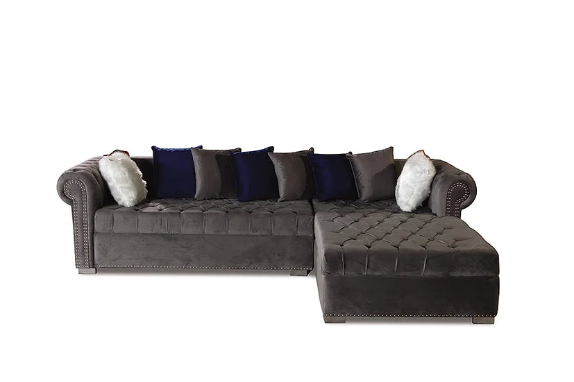Grey Microfiber Sectional Sofa – Spacious Comfort for Small Apartment Living Rooms - Galaly Furniture TX