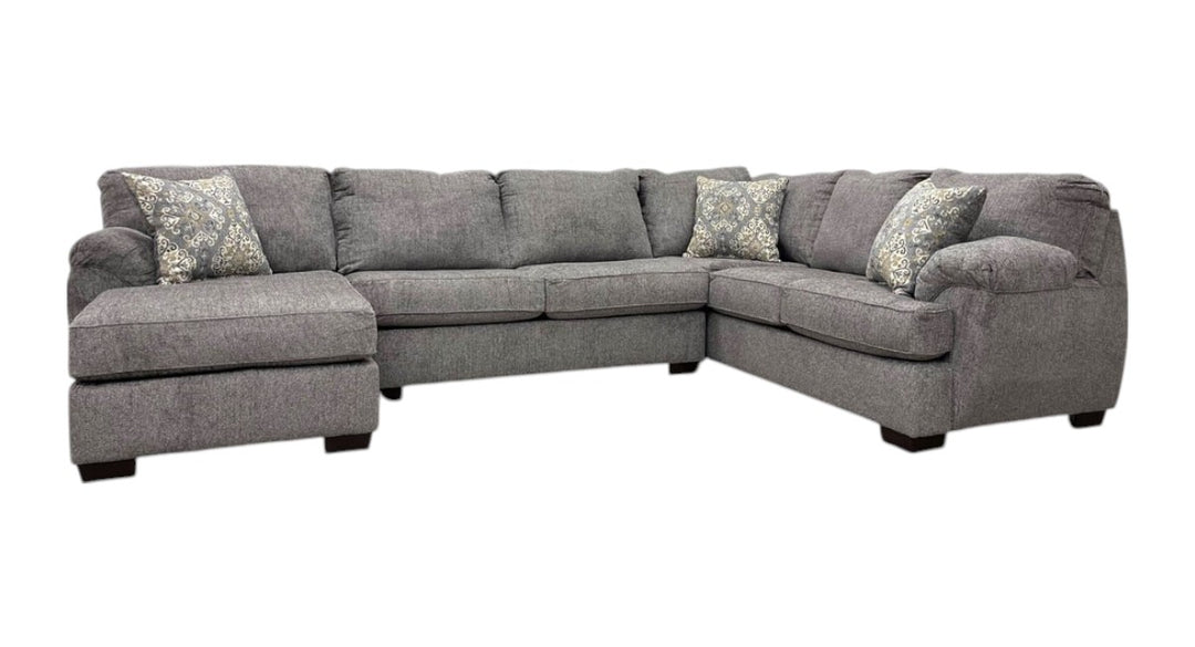 Compact Dark Grey Microfiber Sectional – Space-Saving Living Room Furniture for Small Apartments - Galaly Furniture TX