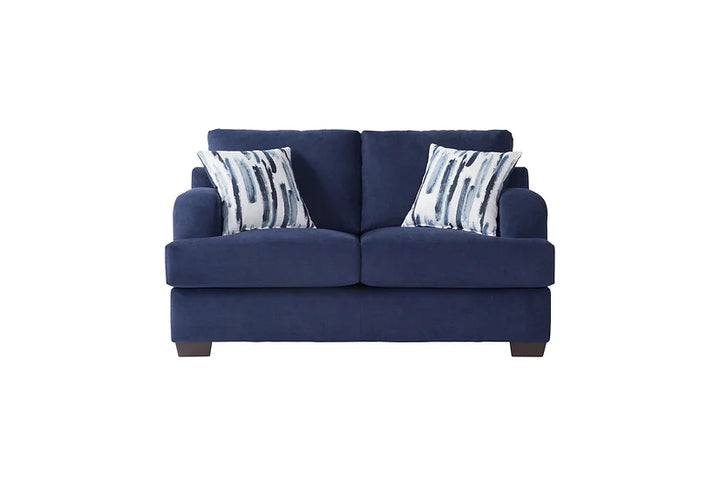 Navy Blue Microfiber Sofa & Loveseat Set – Space-Saving Living Room Furniture for Small Apartments - Galaly Furniture TX
