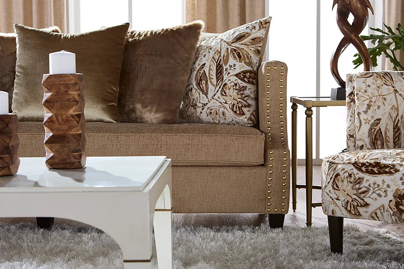 Caramel Microfiber Sofa & Loveseat Set – Space-Saving Living Room Furniture for Small Apartments - Galaly Furniture TX