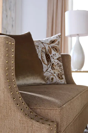 Caramel Microfiber Sofa & Loveseat Set – Space-Saving Living Room Furniture for Small Apartments - Galaly Furniture TX