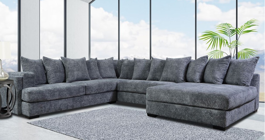 Dark Grey Compact Sectional Sofa – Space-Saving Living Room Furniture for Small Apartments - Galaly Furniture TX