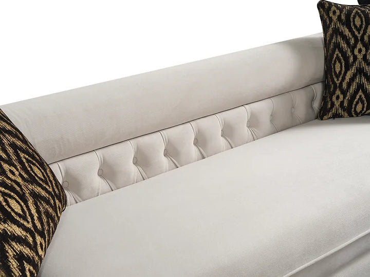 Cream Microfiber Sectional Sofa – Space-Saving Living Room Furniture for Small Apartments - Galaly Furniture TX