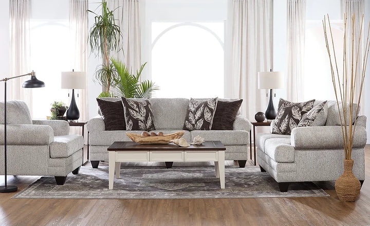 Grey Microfiber Sofa & Loveseat Set – Space-Saving Living Room Furniture for Small Apartments - Galaly Furniture TX