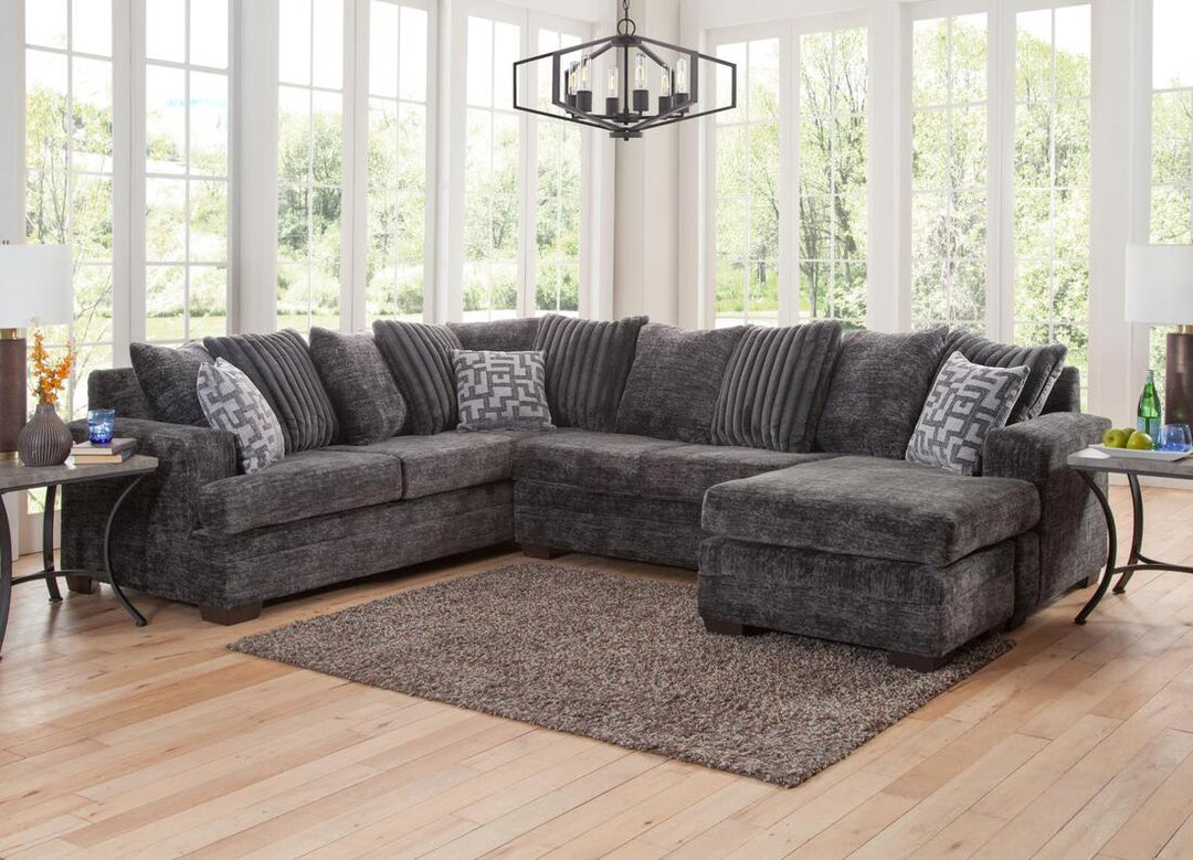 Dark Grey Microfiber Sectional Sofa – Space-Saving Living Room Furniture for Small Apartments - Galaly Furniture TX