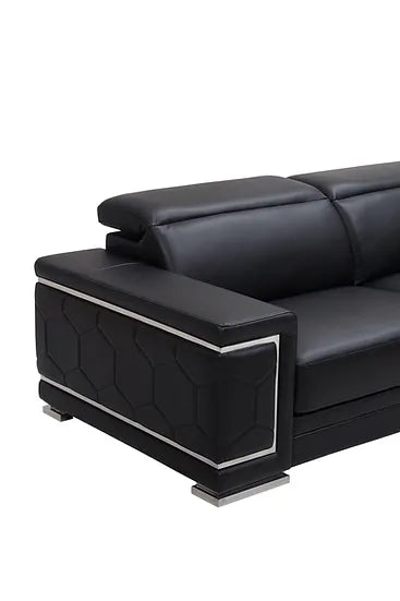 Black Microfiber Living Room Set – Space-Saving Sofa, Loveseat & Chair for Small Apartments