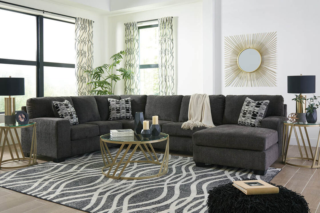 Urban Haven Dark Grey Sectional – Space-Saving Living Room Sofa for Small Apartments, Durable Microfiber Comfort - Galaly Furniture TX