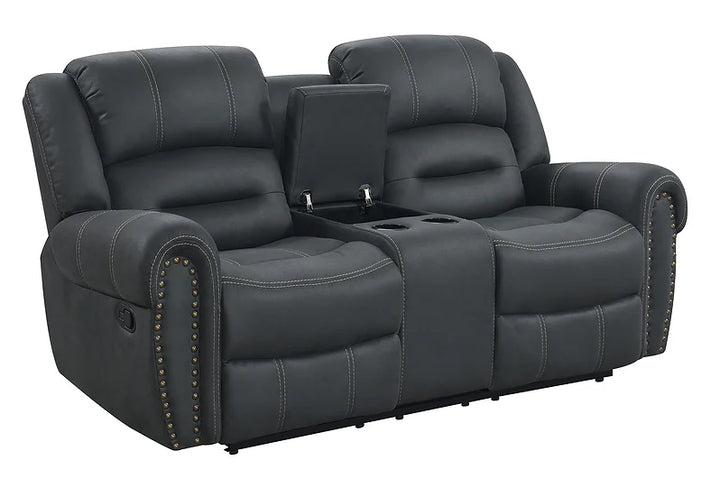 Dark Grey Fabric Reclining Sofa Set for Small Apartments – Space-Saving Comfort & Functionality - Galaly Furniture TX