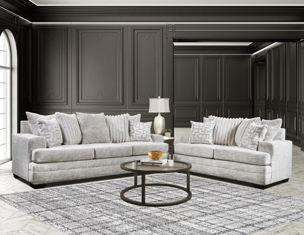 White Microfiber Sofa & Loveseat Set – Space-Saving Living Room Furniture for Small Apartments - Galaly Furniture TX